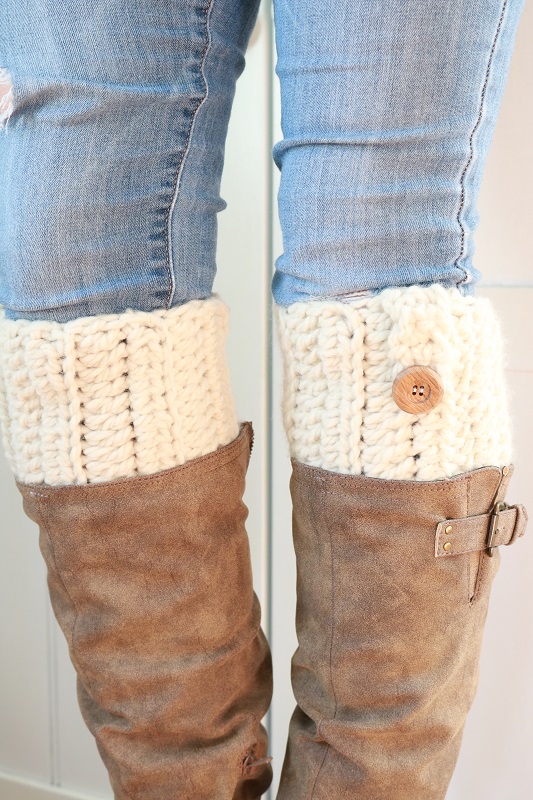 Crochet Boot Cuffs with Buttons - feature view