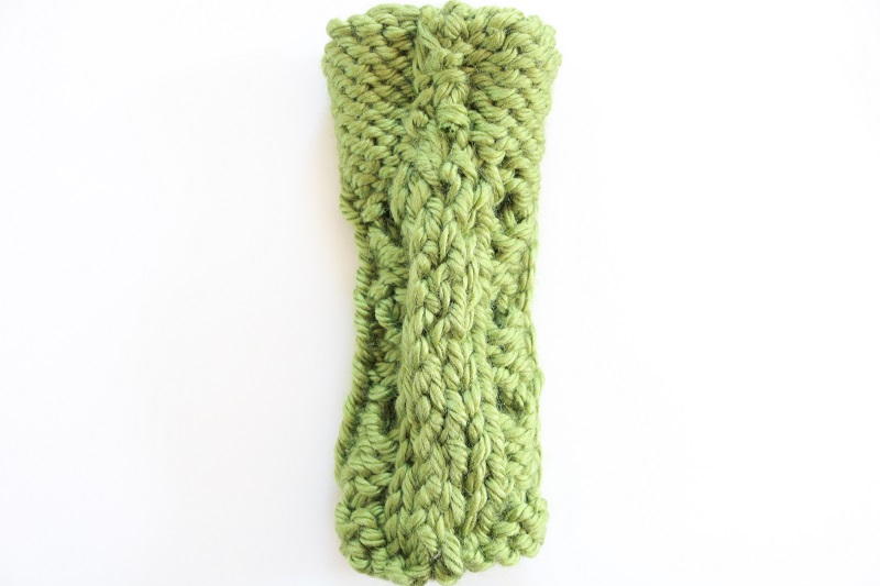 Chunky Knit Hand Warmers - sewn seam on hand warmer