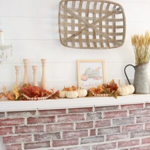 Faux Fall Leaf Garland - fall garland on mantel
