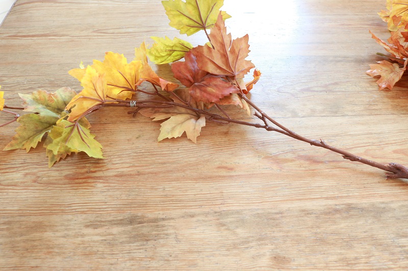 Faux Fall Leaf Garland - fall stems attached with wire