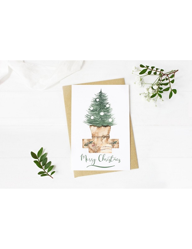 Mockup - Christmas basket tree Card, resized