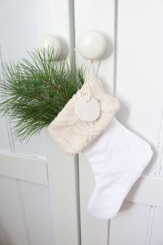 Scandinavian Christmas Decor - stocking hanging