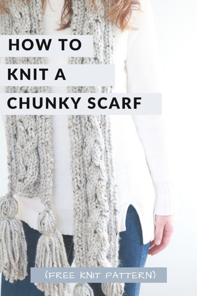 Knit Chunky Cable Scarf - Pin B
