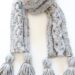 Knit Chunky Cable Scarf - finished scarf, wrapped, with tassels