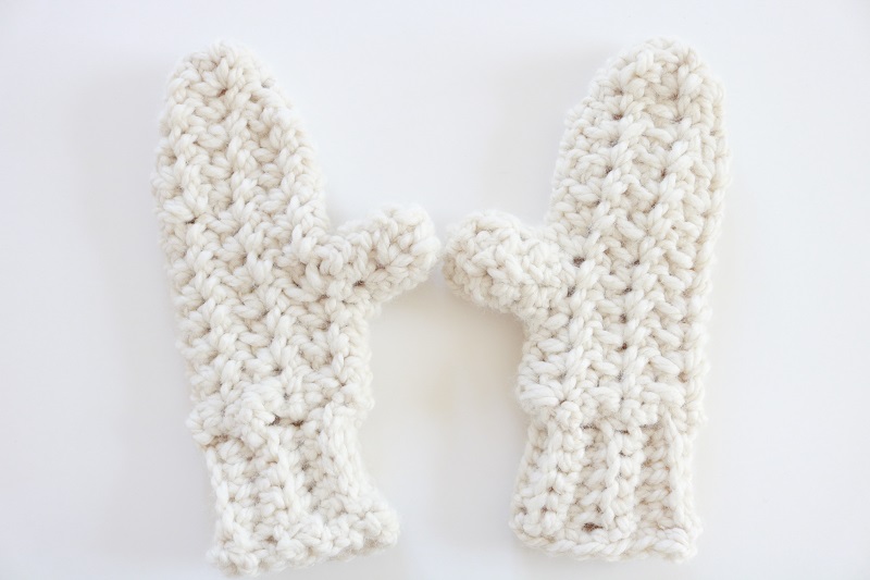 Chunky Mittens Crochet - finished