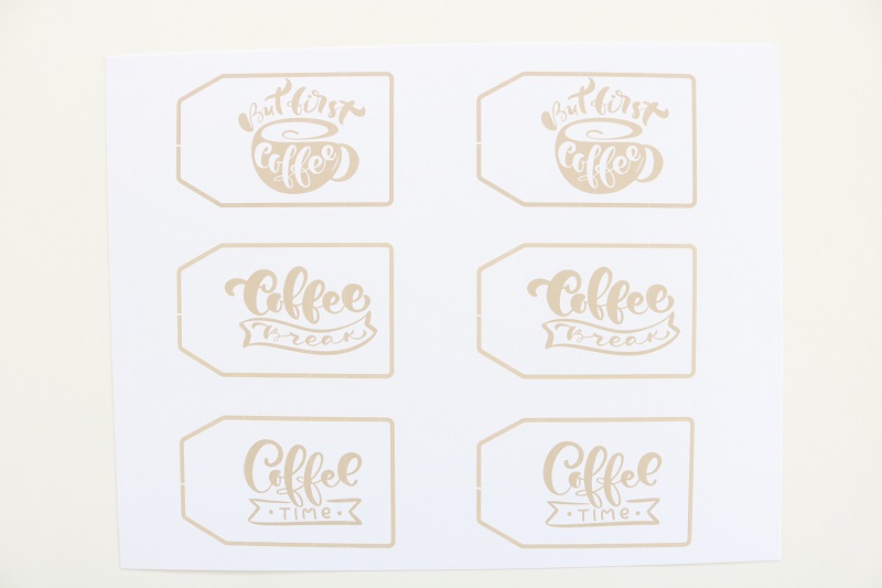 Coffee Gift Tags - on card stock