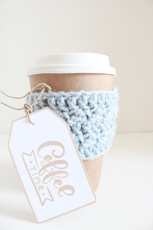Coffee Gift Tags - with blue cup cozy