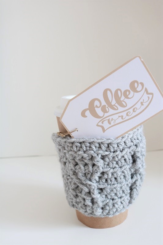 Coffee Gift Tags - with gray cup cozy