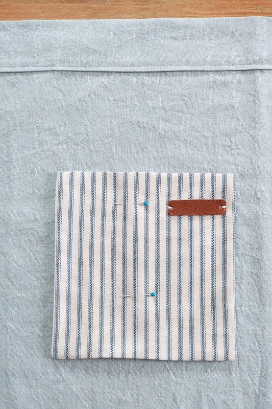 Long Half Apron Pattern - pin pocket to apron