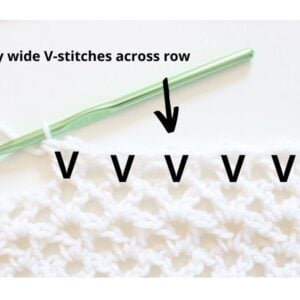 Crochet Tutorial Wide V-Stitch - multiple v stitches in row