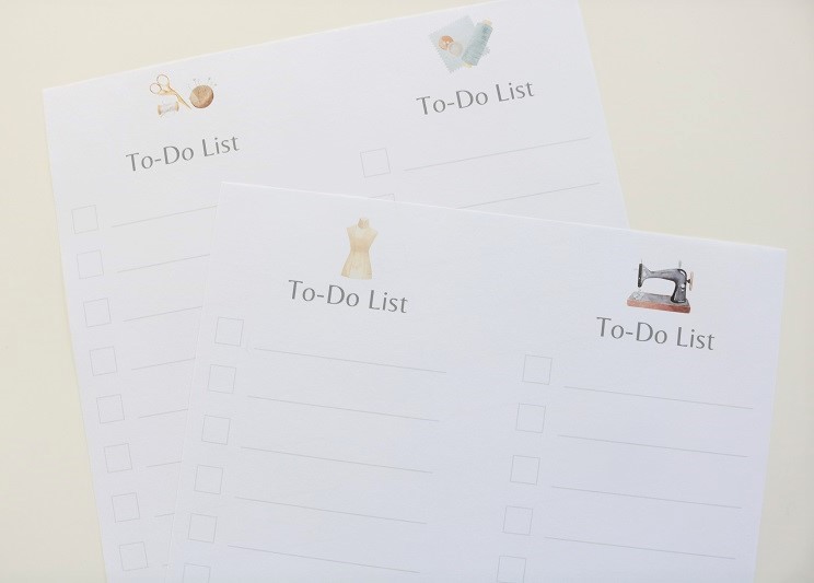 Free Sewing Printable to do list - all 4 lists