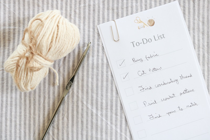 Free Sewing Printable to do list - page with supplies