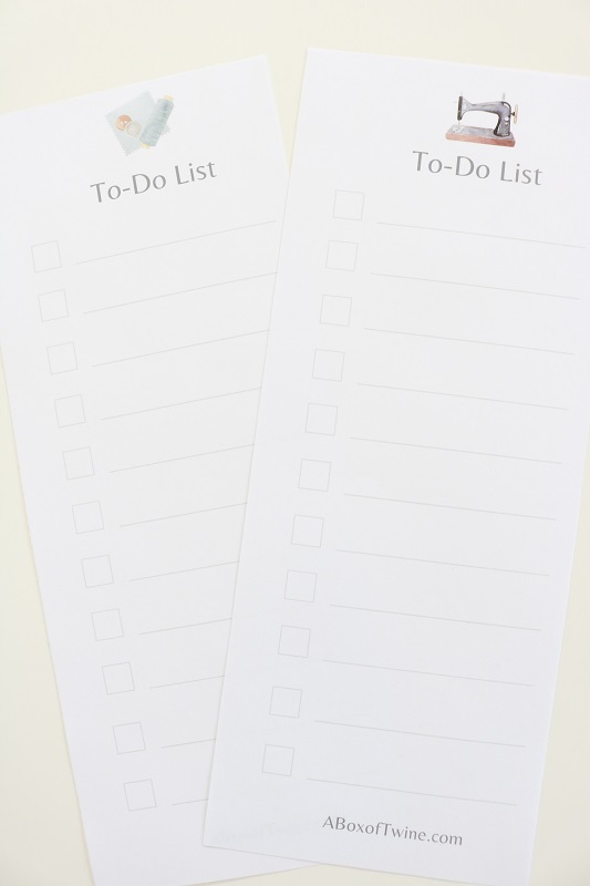 Free Sewing Printable to do list - pages after cutting, 2nd set