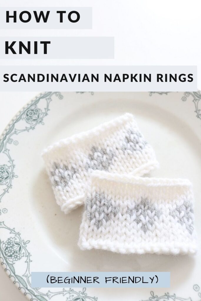 Scandinavian Knitting Pattern - Napkin Rings - Pin B