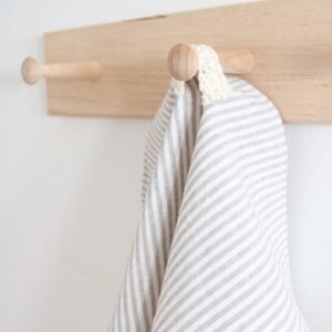 Ticking Stripe Tea Towel - finished towel feature