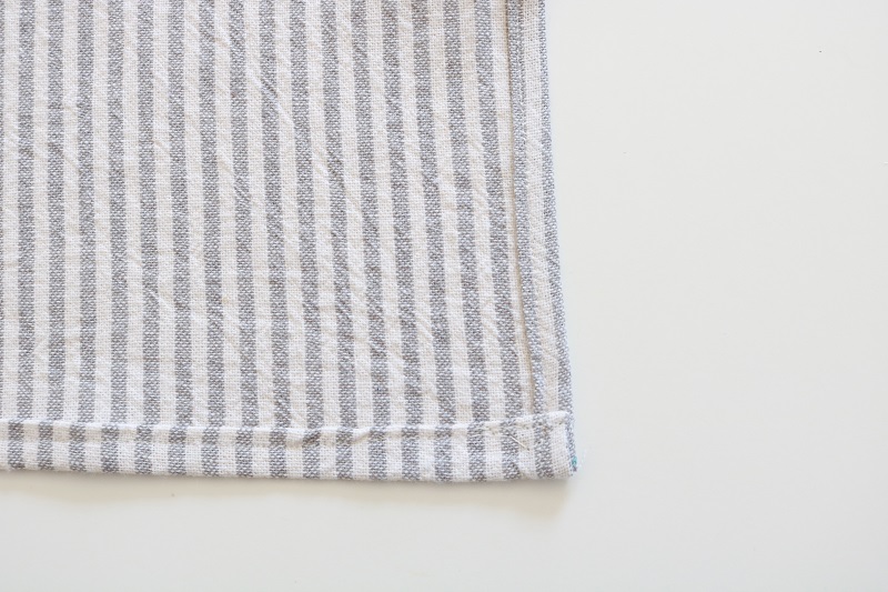 Ticking Stripe Tea Towel - hem bottom