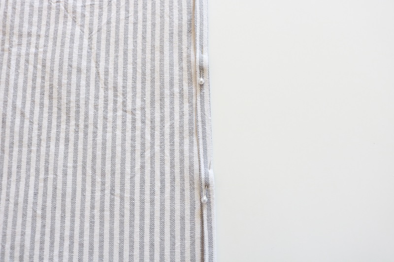 Ticking Stripe Tea Towel - pin long edge