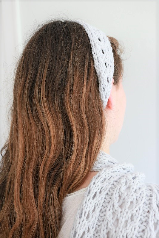 Summer Knit Headband - worn, back of head