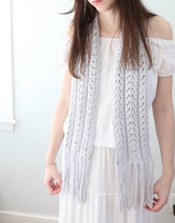 Cotton crochet lace scarf - retake 1