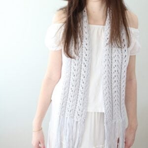 Cotton crochet lace scarf - retake 2