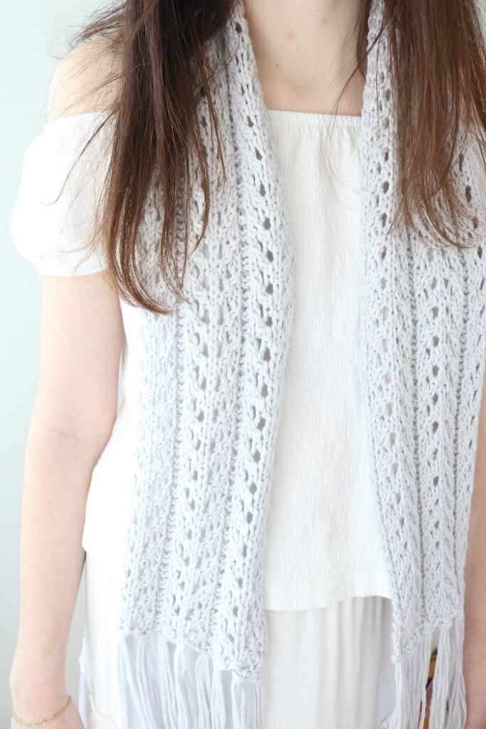 Cotton crochet lace scarf - retake 3