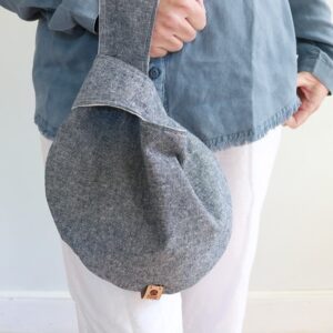 Japanese Knot Bag - holding denim side out