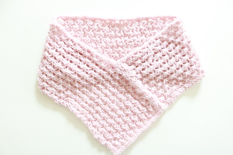 Lace Knit Cowl - edges sewn at seam