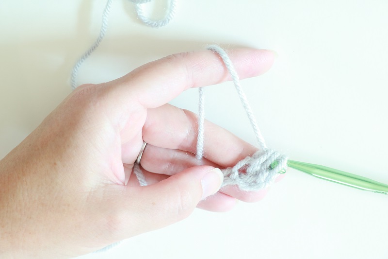 Basic Crochet Stitches - hdc st - pull yarn through last 3 loops