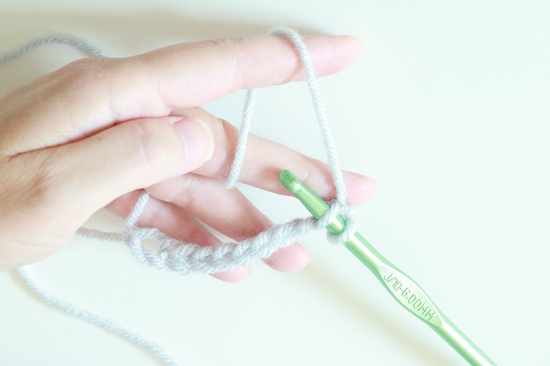 Basic Crochet Stitches - sc st - insert hook through ch