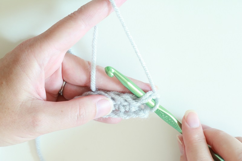 Basic Crochet Stitches - sl st - insert hook through first st