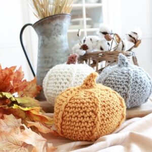 Textured Crochet Pumpkin - table setting, feature image