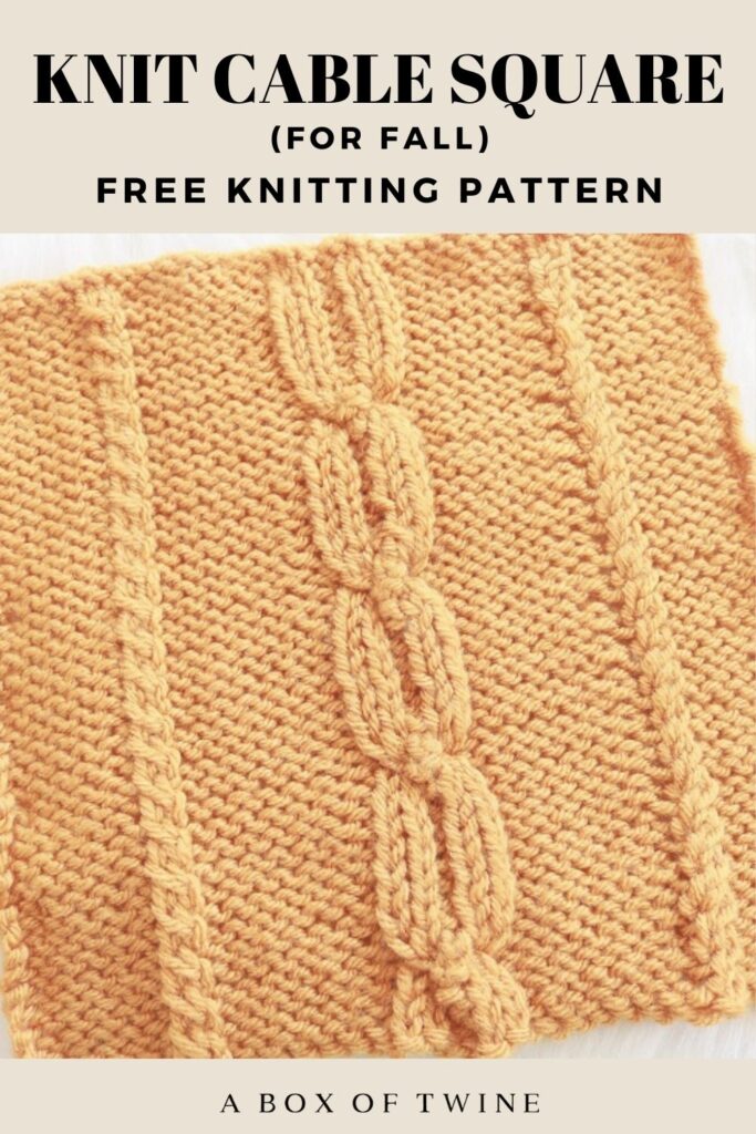 Knit Cable Square - Pin A