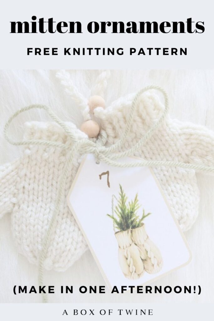 Knit Mittens Ornament - Pin A