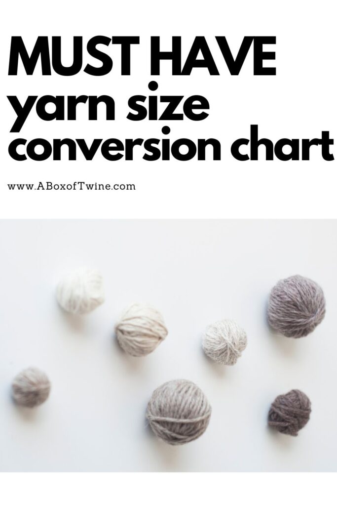 Yarn Size Chart - Pin A