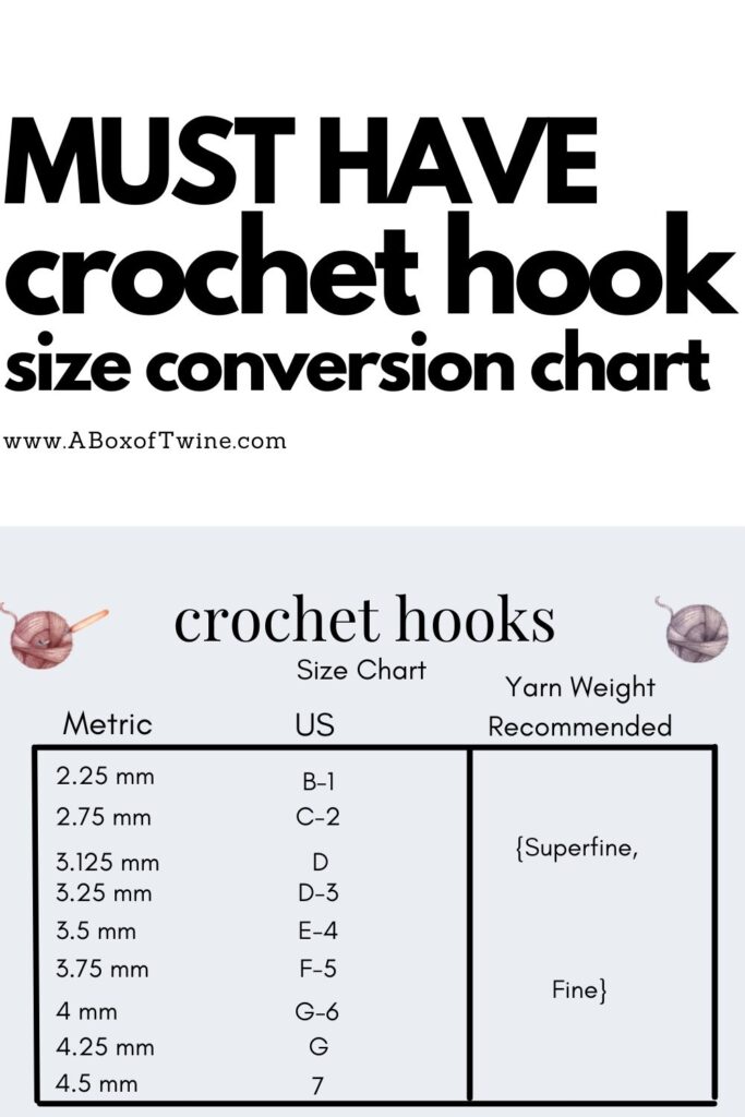 Crochet Hook Conversion Chart - Pin B