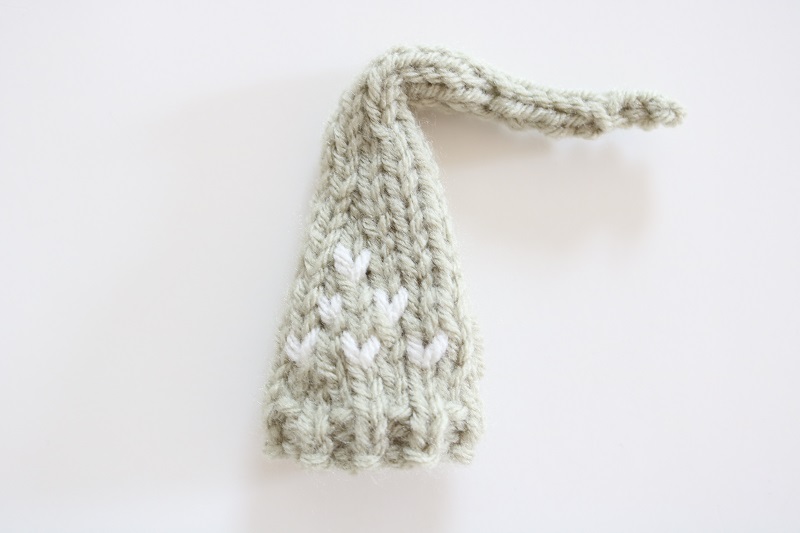 Knit Mini Stocking Hat - motif, finished