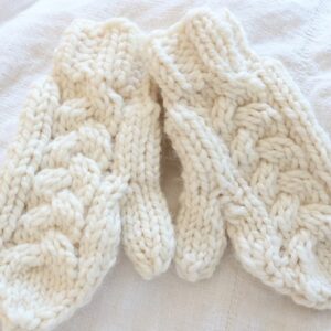 Knit Cable Mittens -finished mittens
