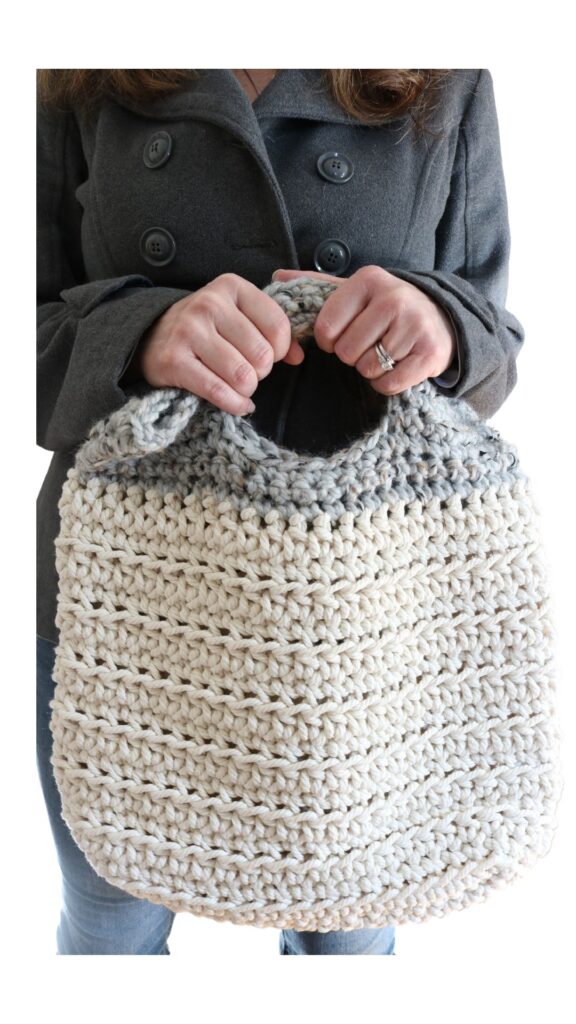 Brighton Crochet Bag holding close up
