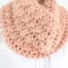 Rose Garden Bulky Crochet Cowl - wearing, hair up