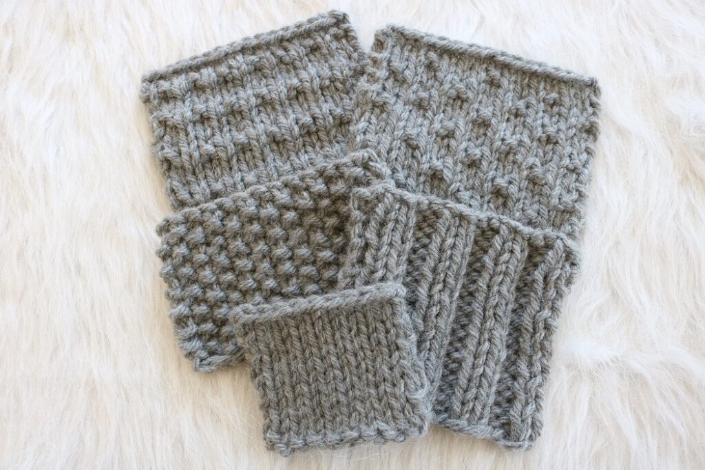 Easy Knitting Stitch Patterns - gray yarn