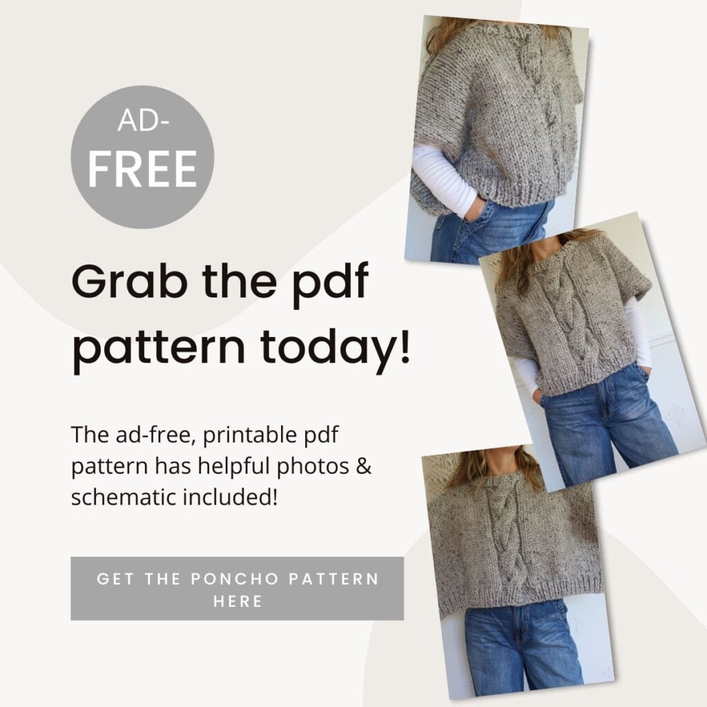 Promote knit cable poncho