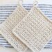 Spring Cleaning Crochet Dishcloth - finished pair with towel