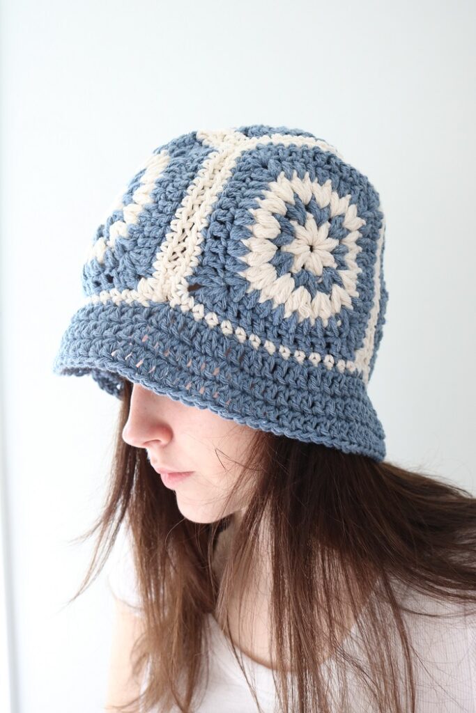 Granny square crochet hat - retake 2