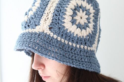 Nantucket Granny Square Hat - finished hat feature image