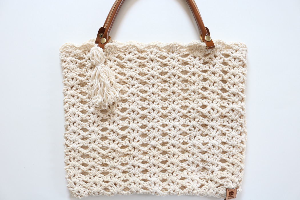 Magnolia Market Bag Crochet Pattern - finished bag, horizontal