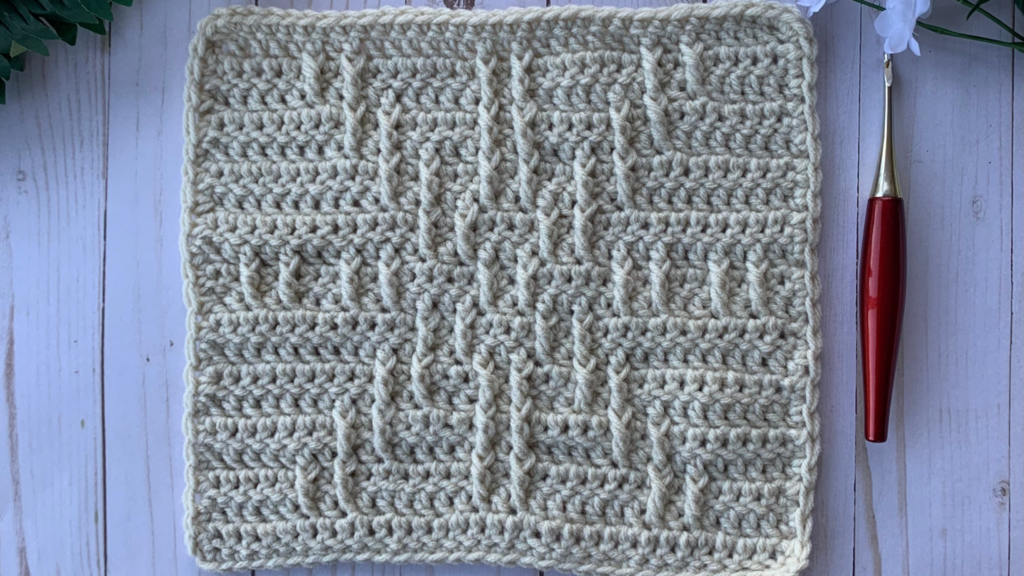 snowflake raised crochet square