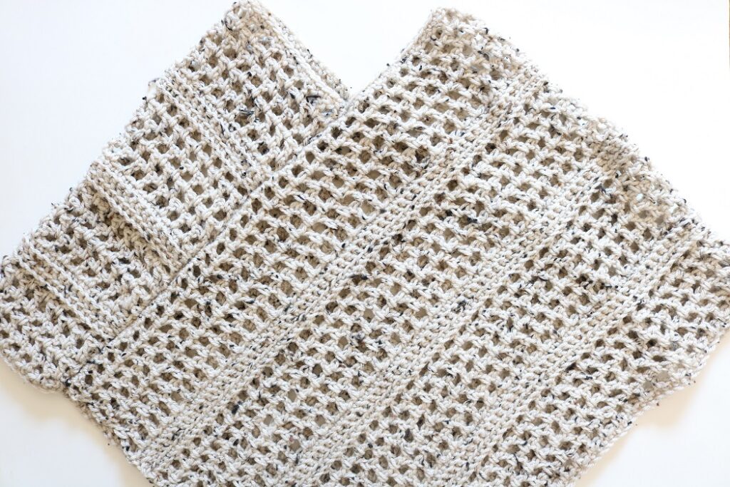 crochet poncho panels seamed together