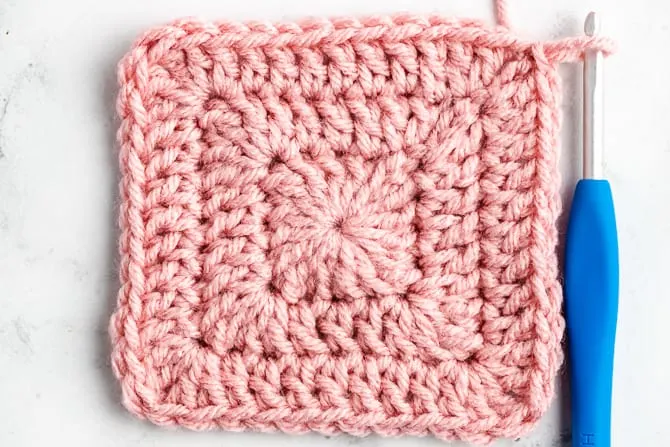 solid granny square with hook