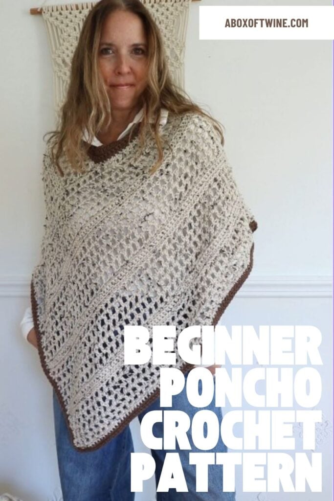 woman wearing fall crochet poncho