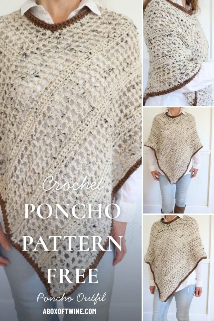 woman wearing fall crochet poncho